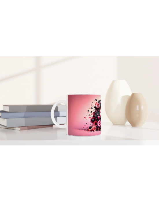 Q Harfi Renkli Desenli Kupa Bardak