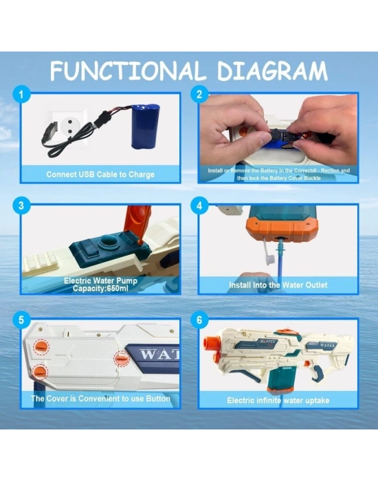 QS811-213 ŞARJLI SU TABANCASI 8 METRE 600 ML