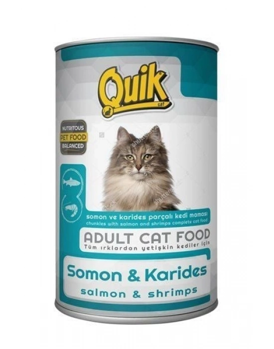 Quik Somon ve Karidesli Konserve Kedi Maması 1 Adet 415 Gr