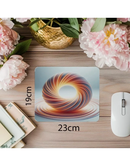 Radial Işıklı Torus Şekli Mouse Pad - 19x23 cm 2 mm Dikdörtgen İthal Baskılı Mouse Pad