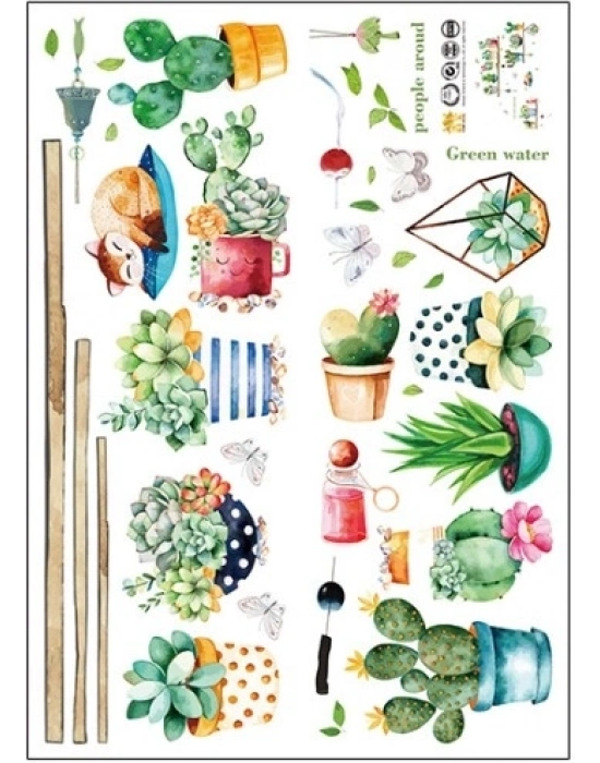 ® Raf Tasarımlı Karışık Dizaynlı Yapışkanlı Sticker Seti MC-664