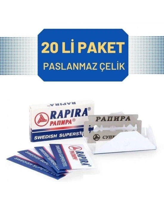Rapira 20 Adet Çelik Tıraş Jileti
