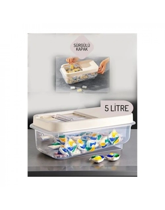 Reagan Tablet ve Deterjan Saklama Kutusu 5 lt KREM 717734