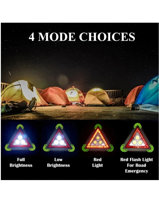 Reflektör 3 Ledli Güneş Enerjili - Kamp Feneri - Işıldak - Powerbank