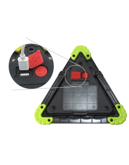 Reflektör 3 Ledli Güneş Enerjili - Kamp Feneri - Işıldak - Powerbank