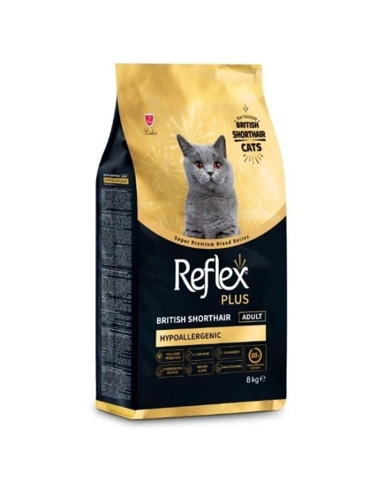 Reflex Plus British Shorthair Tavuklu ve Kızılcıklı Yetişkin Kedi Maması 8 Kg