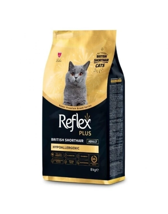 Reflex Plus British Shorthair Tavuklu ve Kızılcıklı Yetişkin Kedi Maması 8 Kg