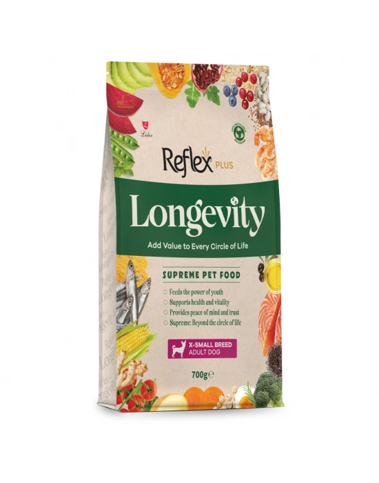 Reflex Plus Longevity Hipoalerjenik Çok Küçük Irk Yetişkin Köpek Maması 700gr