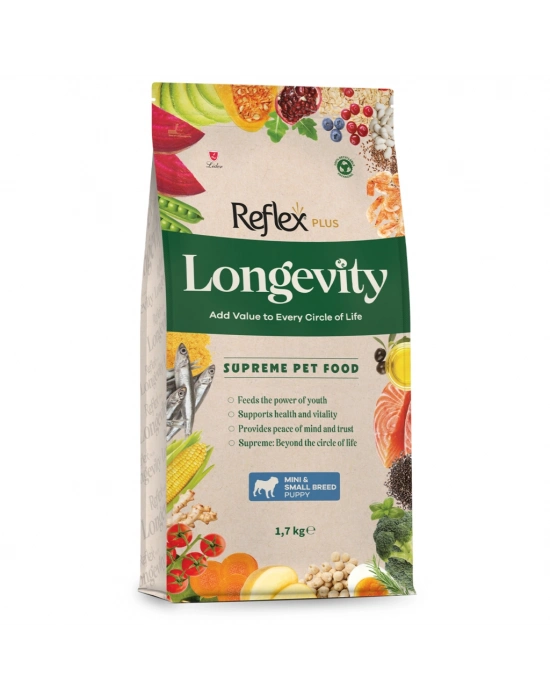 Reflex Plus Longevity Hipoalerjenik Mini ve Küçük Irk Yavru Köpek Maması 1,7kg