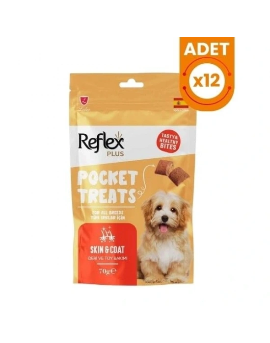Reflex Plus Pocket Treats Deri Ve Tüy Bakımı için Köpek Ödül Maması 70 Gr 1 Adet