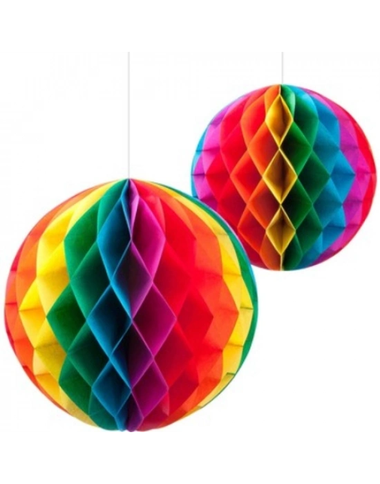 Rengarenk Kağıt Süs Fener 30 cm 1 adet