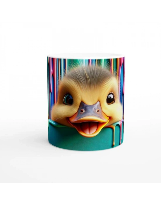 Renk Cümbüşü Arasından Bakan Civciv Temalı Baskılı Kupa Bardak