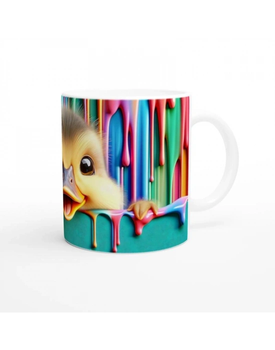 Renk Cümbüşü Arasından Bakan Civciv Temalı Baskılı Kupa Bardak