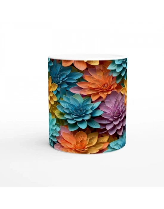 Renk Cümbüşü Çiçekli Kupa Bardak