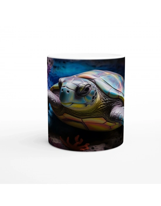 Renk Cümbüşü İçindeki Deniz Kaplumbağası Kupa Bardak