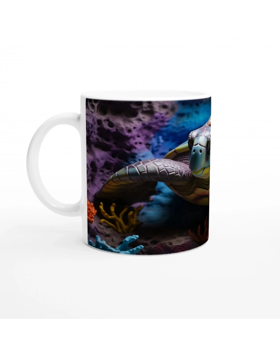 Renk Cümbüşü İçindeki Deniz Kaplumbağası Kupa Bardak