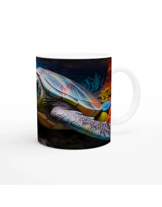 Renk Cümbüşü İçindeki Deniz Kaplumbağası Kupa Bardak