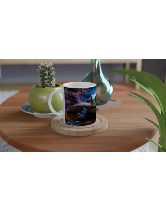 Renk Cümbüşü İçindeki Deniz Kaplumbağası Kupa Bardak