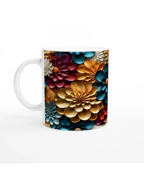 Renk Karnavalı Çiçekli Kupa Bardak