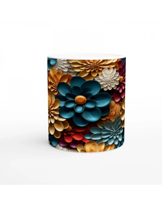 Renk Karnavalı Çiçekli Kupa Bardak