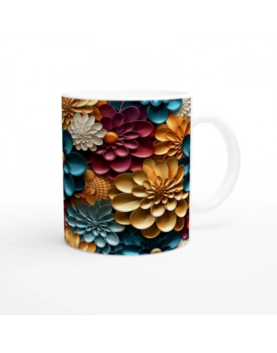 Renk Karnavalı Çiçekli Kupa Bardak