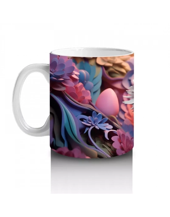 Renkli Arka Planda Göz Alıcı Kedi – Baskılı Kahve Kupası