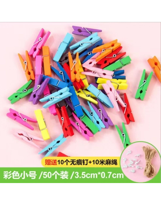 Renkli Büyük Boy Ahşap Mandal