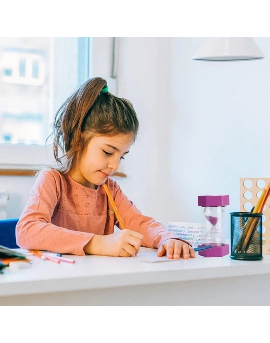 ® Renkli Cam Kum Saati – Dekoratif Masaüstü Zaman Ölçer, Estetik Ofis ve Ev Aksesuarı