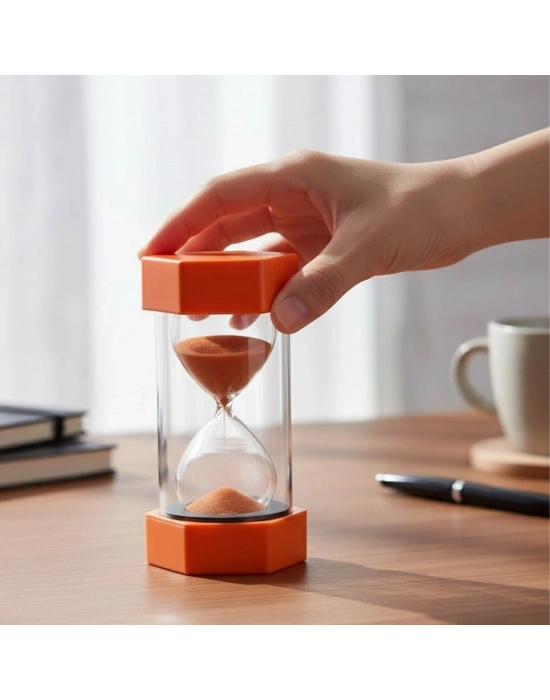 ® Renkli Cam Kum Saati – Dekoratif Masaüstü Zaman Ölçer, Estetik Ofis ve Ev Aksesuarı