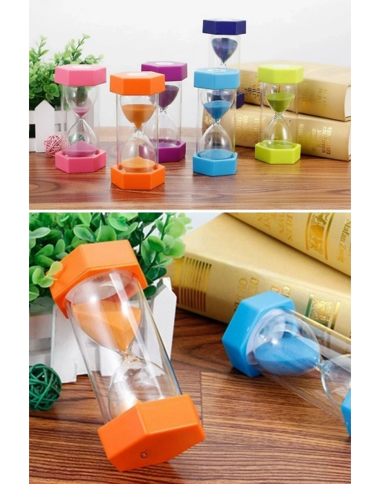 ® Renkli Cam Kum Saati – Dekoratif Masaüstü Zaman Ölçer, Estetik Ofis ve Ev Aksesuarı