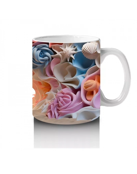 Renkli Çeşitli Kelebeklerden Oluşan Koleksiyon Deseni - Baskılı kahve kupası