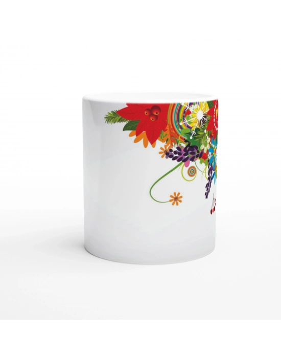 Renkli Çiçek Bahçesi Temalı Kupa Bardak