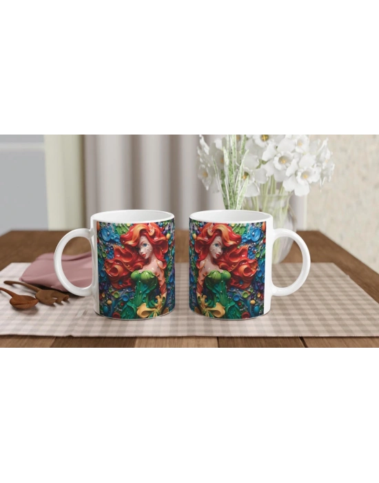 Renkli Deniz Kızı Baskılı Kupa Bardak