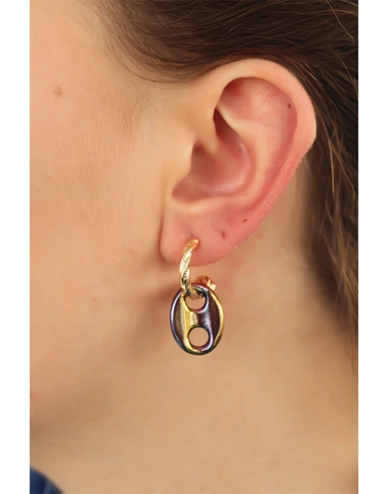 ® Renkli Hematit Taşlı Küpe Seti