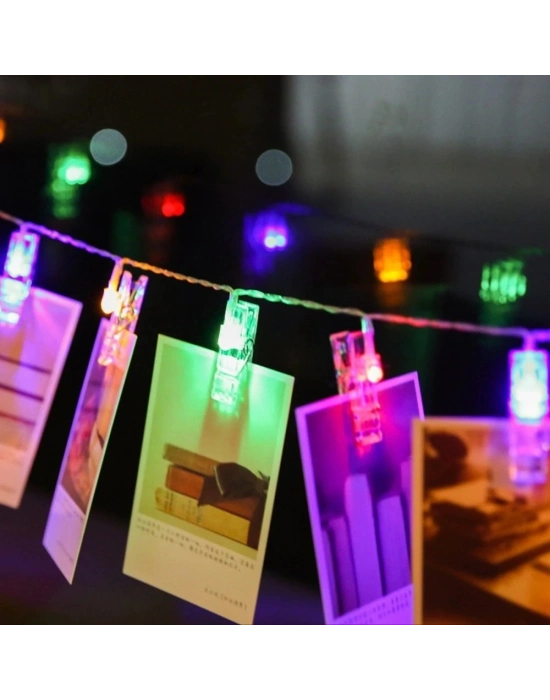 Renkli Işıklı Mandallı Fotoğraf Albümü 10 Lu - Rgb