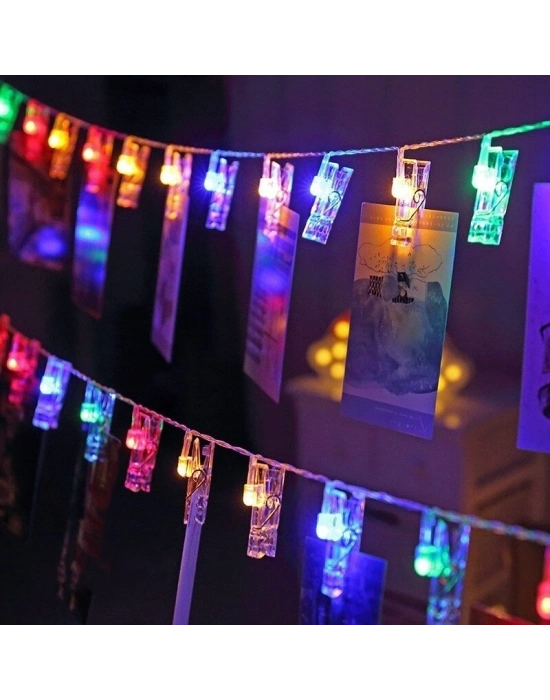 Renkli Işıklı Mandallı Fotoğraf Albümü 10 Lu - Rgb