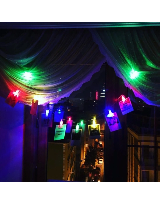 Renkli Işıklı Mandallı Fotoğraf Albümü 10 Lu - Rgb