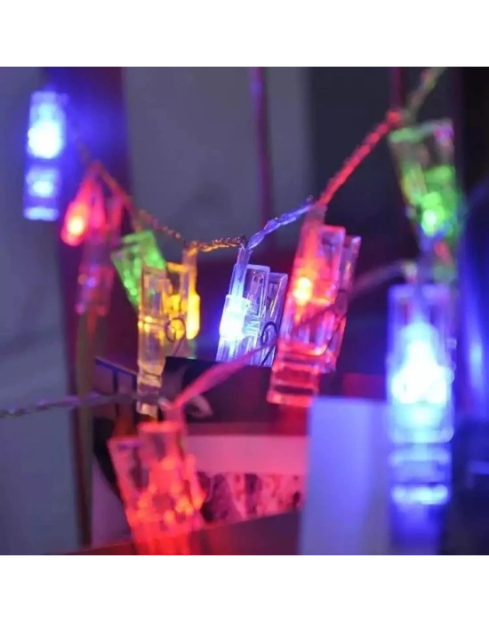 Renkli Işıklı Mandallı Fotoğraf Albümü 10 Lu - Rgb