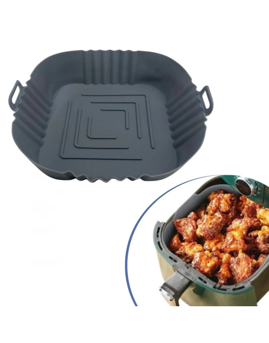 ®  Renkli Isıya Dayanıklı Yıkanılabilir Silikon Fırın Ve Airfryer Kare Model Pişirme Matı 20 Cm