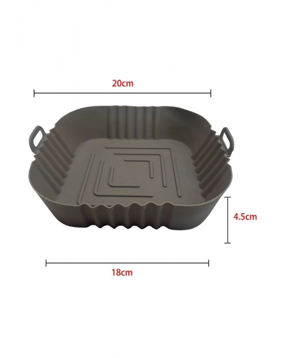 ®  Renkli Isıya Dayanıklı Yıkanılabilir Silikon Fırın Ve Airfryer Kare Model Pişirme Matı 20 Cm