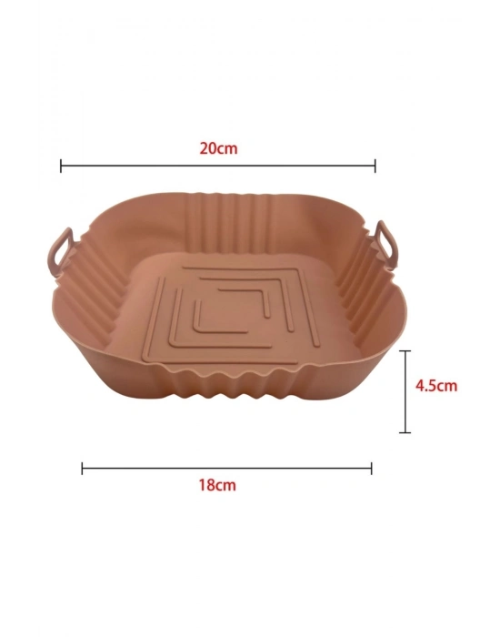®  Renkli Isıya Dayanıklı Yıkanılabilir Silikon Fırın Ve Airfryer Kare Model Pişirme Matı 20 Cm