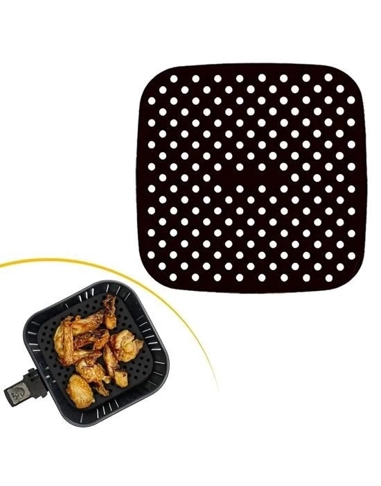 ®  Renkli Isıya Dayanıklı Yıkanılabilir Silikon Fırın Ve Airfryer Kare Pişirme Matı 21,5 Cm