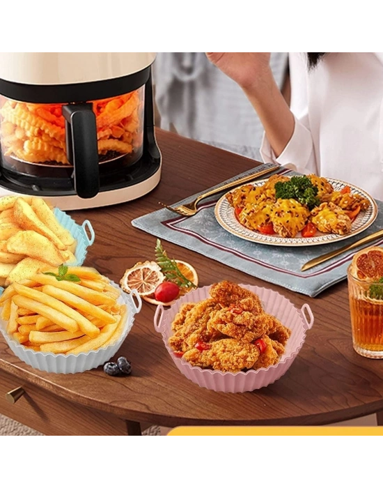 ®  Renkli Isıya Dayanıklı Yıkanılabilir Silikon Fırın Ve Airfryer Yuvarlak Pişirme Matı 20 Cm