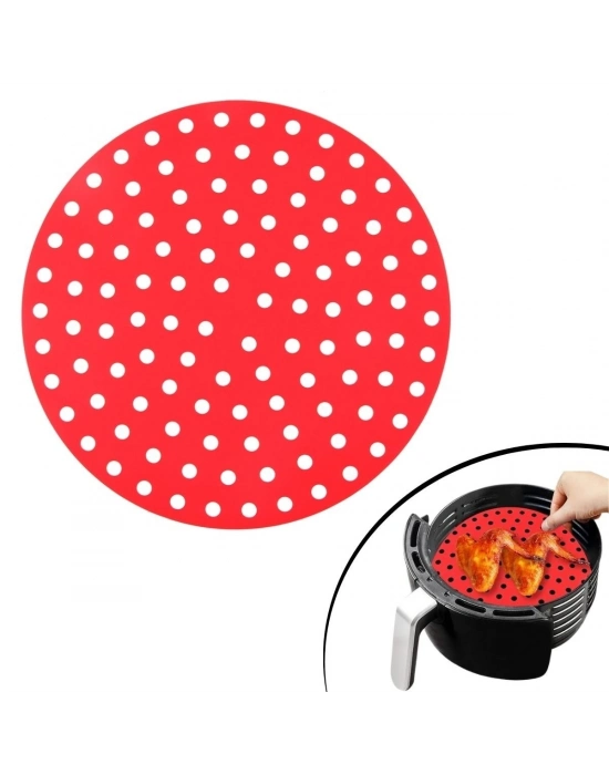 ®  Renkli Isıya Dayanıklı Yıkanılabilir Silikon Fırın Ve Airfryer Yuvarlak Pişirme Matı 23 Cm