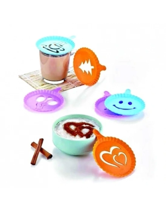 Renkli Kahve Süsleme Şablonları  - 8li Magic Süsleme Şablonu