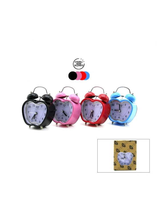 Renkli Kalp Masa Çalar Saati