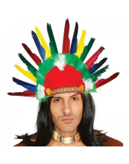 Renkli Kızılderili Başlığı Şapkası