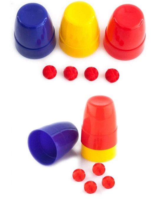 Renkli Kupalar Ve Toplar Sihirbazlık Seti - Başlangıç Seviyesi Sihir Malzemesi