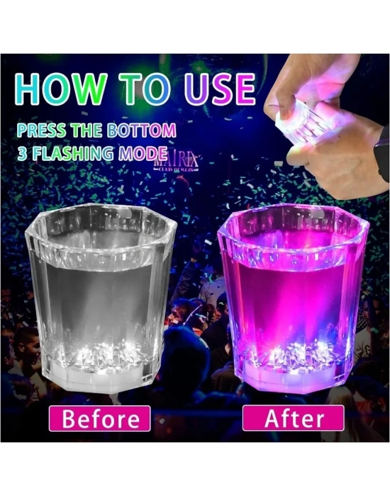 Renkli Led Parlayan Fiber Optik Glow Işıklı Bardak 1 Adet