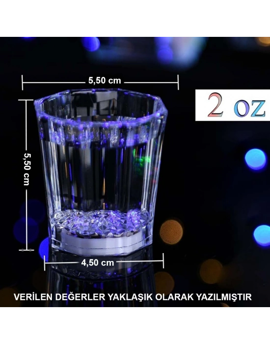 Renkli Led Parlayan Fiber Optik Glow Işıklı Bardak 1 Adet
